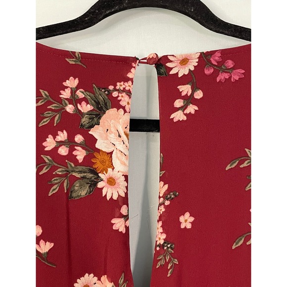 NWT Torrid Red Floral Cold Shoulder Wrap‎ Dress Size 0 - Picture 14 of 15